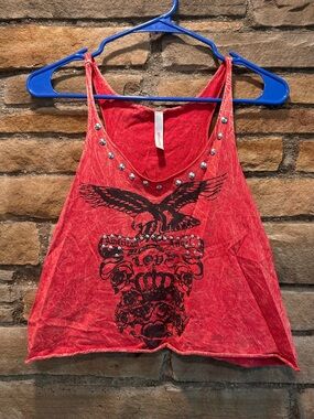 Studded Graphic Crop Top Juniors S/M